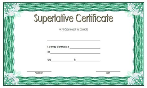 Superlative Award Certificate Template